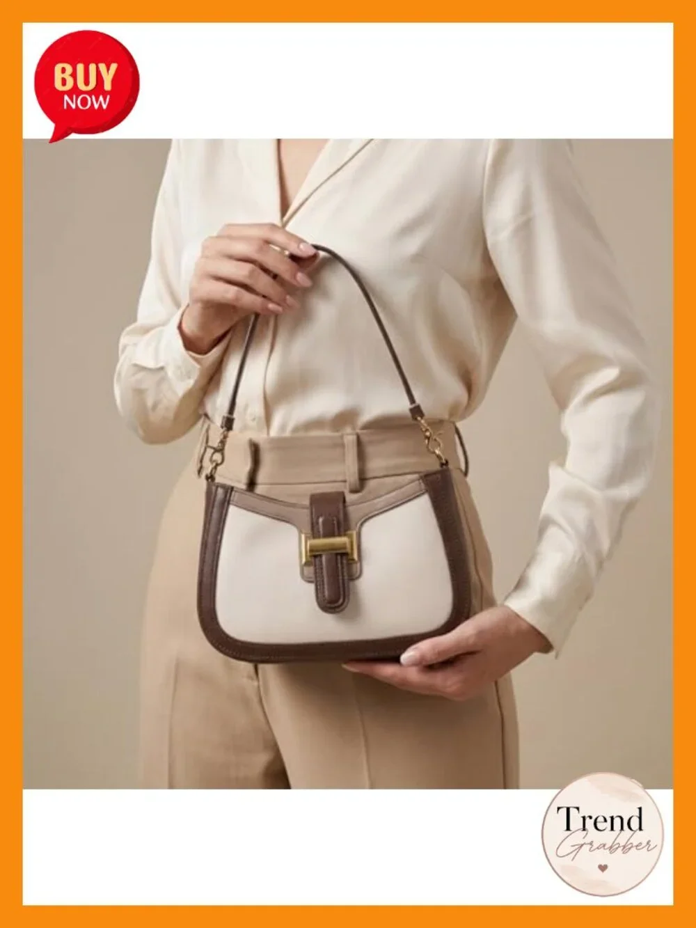 Vintage Two-Tone PU Leather Crossbody Bag Small Shoulder Bag Tote